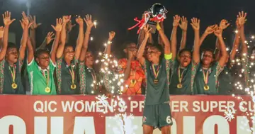 Hasaacas Ladies celebrate Women's Super Cup. SOURCE: Twitter/ @wplgh_official