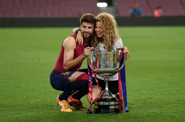 Pique with Shakira after Barcelona's 2015 Spanish Cup win