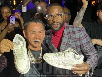 Floyd Mayweather received a special pair of Nike sneakers for his 47th birthday.