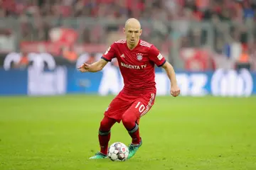 Arjen Robben of Bayern Muenchen runs with the ball during the Bundesliga match
