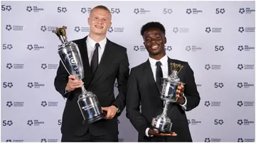 Bukayo Saka, Erling Haaland, PFA Awards, Lowry Theatre, Manchester.