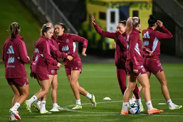 Spain players train in Auckland on Sunday ahead of their Women's World Cup semi-final against Sweden