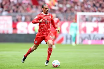 Leroy Sane of FC Bayern München runs with the ball