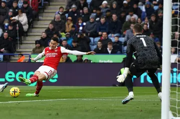 Gabriel Martinelli (left) scored the winner as Arsenal beat Leicester 1-0 on Saturday