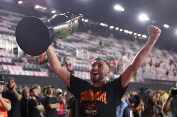Hector Herrera of the Houston Dynamo celebrates after winning the 2023 U.S. Open Cup Final against the Inter Miami.