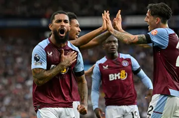 Douglas Luiz (left) scored twice in Aston Villa's 4-1 win over West Ham