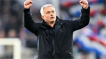 José Mourinho celebrates after the Serie A match between UC Sampdoria and AS Roma at Stadio Luigi Ferraris. Photo by Getty Images.