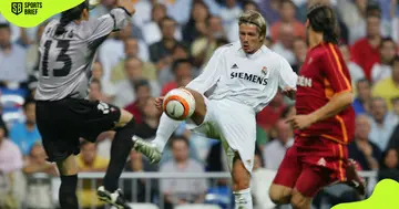 Real Madrid's David Beckham in action.