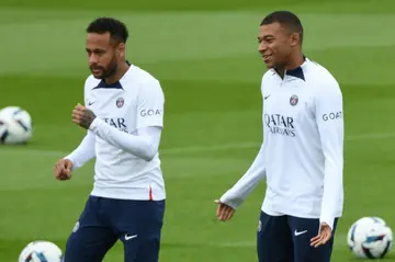 Neymar and Kylian Mbappe training together ahead of Paris Saint-Germain's trip to Lille