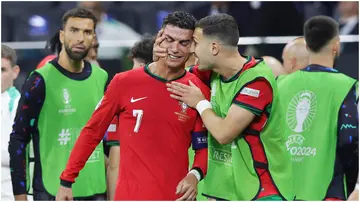 Diogo Dalot, Rui Patricio, Cristiano Ronaldo, Portugal, Slovenia, Frankfurt Arena, Germany, Euro 2024.