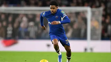 Ian Maatsen in action during the Carabao Cup Quarter-Final match between Chelsea and Newcastle United at Stamford Bridge. Photo by Mike Hewitt.
