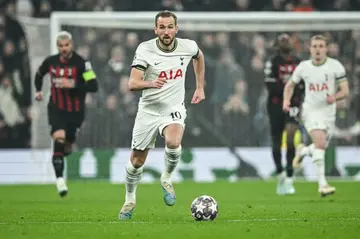 Tottenham striker Harry Kane in action against AC Milan