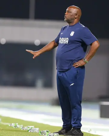 Pitso Mosimane to learn Abha Club's fate in the Saudi Pro League relegation battle on Monday, May 27, 2024. Photo: @abhaFC.