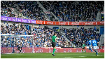 Arokodare Tolu missed a penalty vs Club Brugge. Photo: Sebastien Smets.