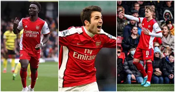 Former Arsenal captain Fabregas has labelled Saka and Ødegaard as the present and future of the north London club. Photo credit: @Thomascecil_ @neal_with_an_A @MertinOdegaard