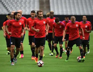 The USA team at the University of Phoenix Stadium in Phoenix