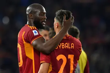 Romelu Lukaku (L) and Paulo Dybala were both on target for Roma against Monza