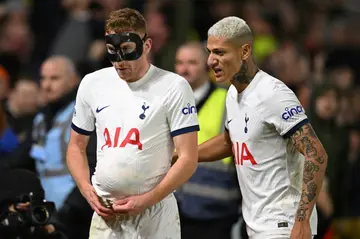 Dejan Kulusevski (L) and Richarlison scored for Tottenham against Nottingham Forest