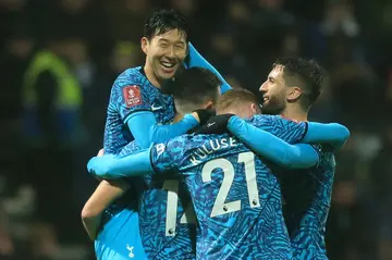 Son Heung-Min (left) scored twice in Tottenham's 3-0 win over Preston