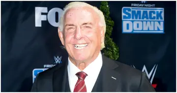 Ric Flair attends WWE 20th Anniversary Celebration Marking Premiere of WWE Friday Night SmackDown on FOX at Staples Center in Los Angeles. Photo by Jerod Harris.