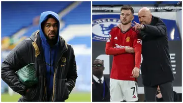 Reece James' reaction to the introduction of former teammate Mason Mount during Thursday's Premier League clash at Stamford Bridge.