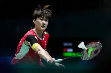 Chen Yufei competes in the Women's Singles Semi Finals