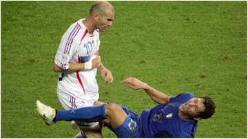 Zinedine Zidane, Marco Materazzi, Italy, France, 2006 World Cup, Berlin, Germany.