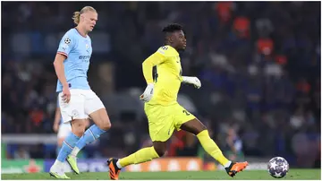 Andre Onana, Erling Haaland, Manchester City, Inter Milan, UEFA Champions League final, Ataturk Olympic Stadium, Istanbul, Turkey.