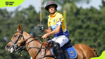 Hilario Ulloa rides before a match