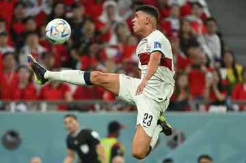 Matheus Nunes in 2022 World Cup action for Portugal against South Korea