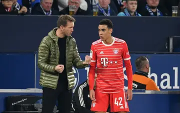 Bayern Munich coach Julian Nagelsmann hailed the development of teenage forward Jamal Musiala after the latter set up two goals in Bayern's 2-0 win over Schalke