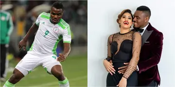 Super Eagles legend posts romantic photo of him sharing passionate moment with his wife