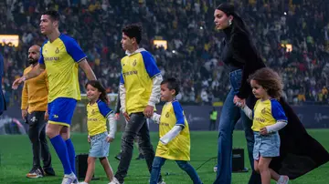 Cristiano Ronaldo, Alana Martina, Eva, Cristiano Jr, Georgina Rodriguez, Al-Nassr, hat-trick, Al-Tai, Saudi Pro League.