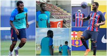Franck Kessi, Barcelona, Camp Nou, training, session, Ivory Coast, new signing