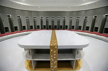 One of the changing rooms at the Lusail Stadium