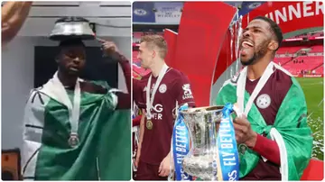 Kelechi Iheanacho Jokingly Asks Teammates If They Want To Buy FA Cup Trophy