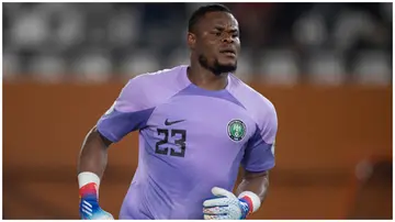 Stanley Nwabali during the CAF Africa Cup of Nations round of 16 match between Nigeria and Cameroon. Photo: Visionhaus.