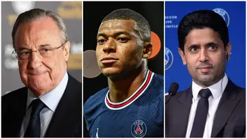 Florentino Perez, Kylian Mbappe, Nasser Al Khelaifi