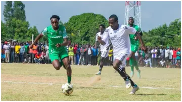 Gor Mahia triumphant with a 2-0 win over a Nyanza Combined team. Photo: KBC. 