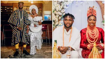 Nigerian international Isaac Success weds Nollywood actress, Caroline Igben, in Warri, Delta State, on June 8, 2024. Photo: isaacsuccess11.