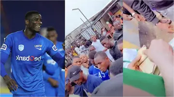 Amazing Gesture As Super Eagles Striker Returns to Where He Grew Up, Splashes Cash on Youths