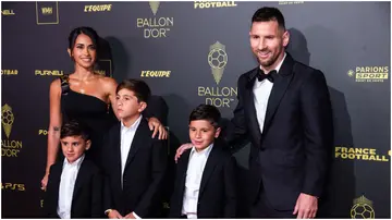 Lionel Messi, Antonela Roccuzzo, Ciro Messi, Thiago Messi, Mateo Messi, Ballon d'Or, Paris.