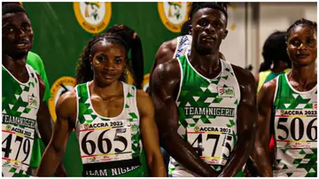 Nigeria's relay quartet has won gold and set a new record in the 4X400m relay at the African Games in Ghana.