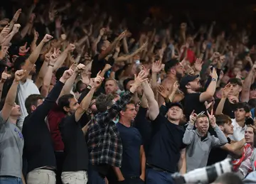 Arsenal fans during the Premier League match against Crystal Palace at Selhurst Park on August 05, 2022, in London, England