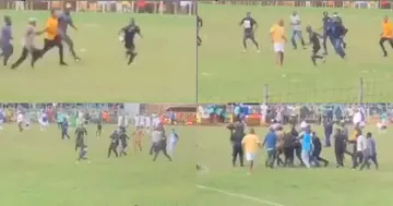 BA United Fans Beat Up Referee Maxwell Hansen For Awarding Penalty To RTU In Division One Match (Video)