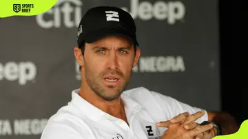 Facundo Pieres looks on before a polo match