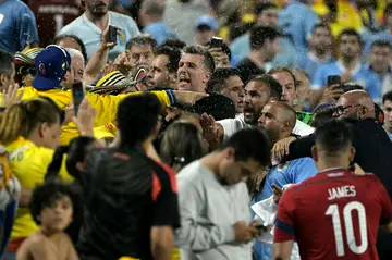 Fighting broke out in the stands after Uruguay's defeat to Colombia in the Copa America