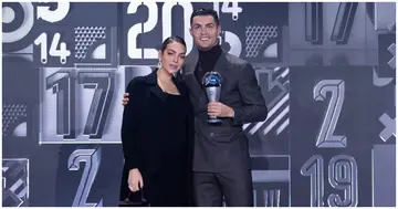 Cristiano Ronaldo and Georgina pose for a photo during a past event. Photo: georginagio.