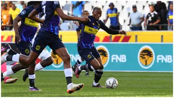 Cape Town City FC striker Khanyisa Mayo. Photo: Rodger Bosch.