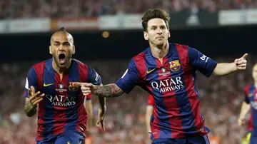 Dani Alves and Messi